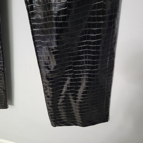 Rotate Birger Christensen Black Croc Embossed Straight Leg Rotie Pants NWT - Picture 6 of 14